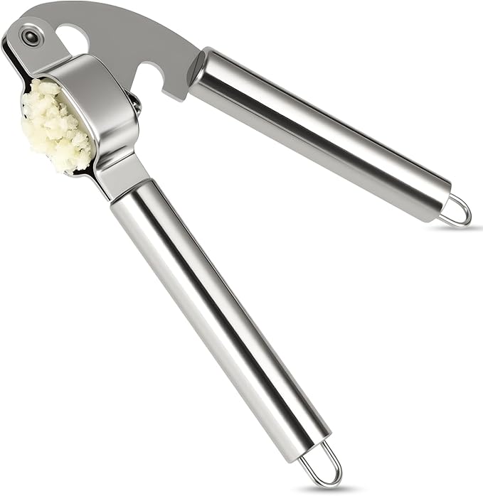 Stainless Steel Garlic Press,Thickened Garlic Crusher,Ergonomically Designed Handle for Effortless Garlic Paste Preparation